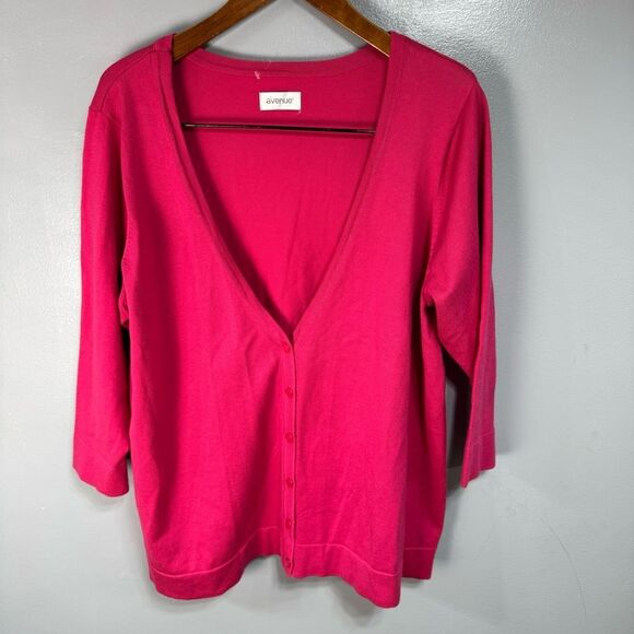 Avenue Womens Plus Cardigan Sweater Sz 3x VNeck  E876